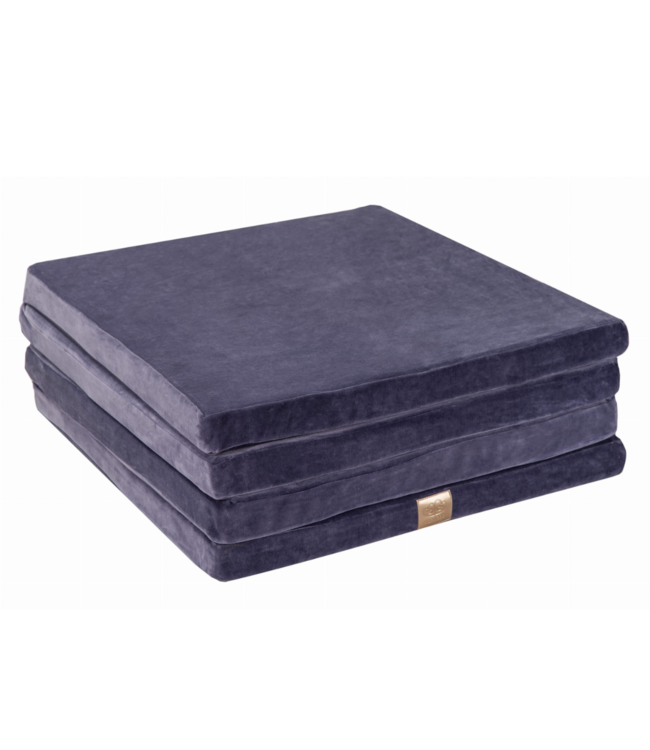 Blauwe foam speelmat van verbonden elementen, 120x120 cm