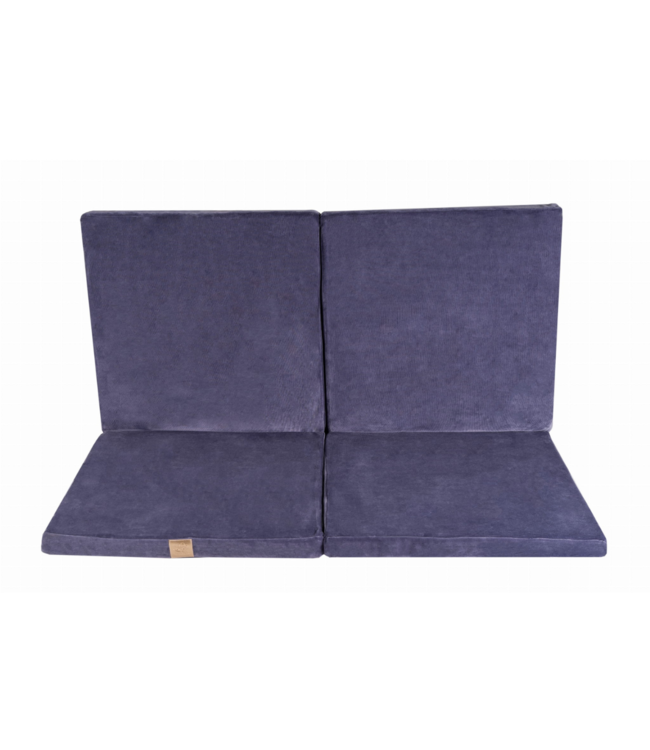 Blauwe foam speelmat van verbonden elementen, 120x120 cm