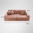 Roze modulaire kinderbank van zachte corduroy stof
