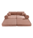 Modulaire roze corduroy kinderbank met zachte kussens en flexibel ontwerp
