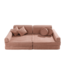 Modulaire roze corduroy kinderbank met zachte kussens en flexibel ontwerp