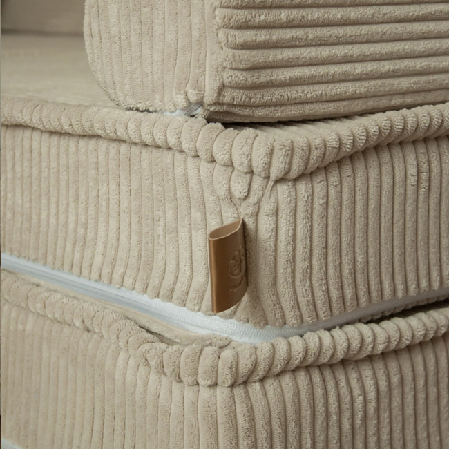 Banc modulable turquoise pour enfants en tissu velours côtelé doux