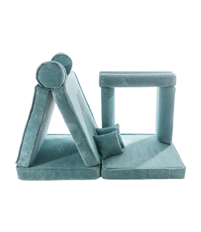Modulaire speelbank in turquoise