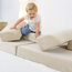 Banc modulable marron pour enfants en tissu velours côtelé doux