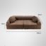 Braune modulare Kindersofa aus weichem Cordstoff
