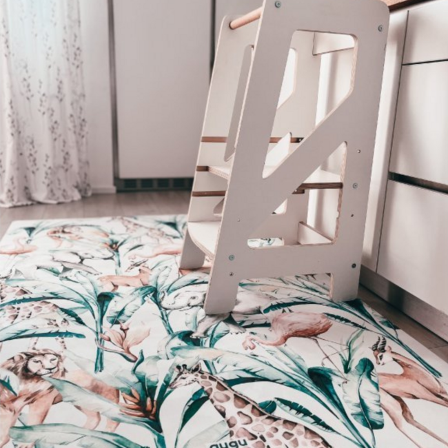 Rechthoekig speelkleed met African Life-design voor een veilige en comfortabele speelomgeving