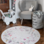 Tapis de jeu rond avec motif Flower Garden pour un jeu sûr et confortable