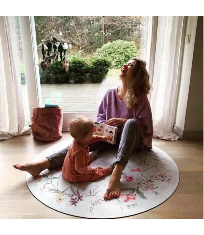 Rond speelkleed met Flower Garden-print voor veilig en comfortabel speelplezier