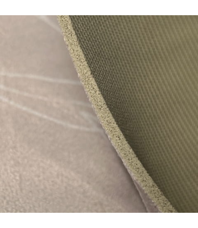 Rond speelkleed in beige met subtiele olijftakjes, duurzaam en comfortabel