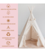 Boho tipi tent met kwastjes in ecru – gezellige speeltent voor kinderen