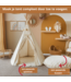 Boho tipi tent met kwastjes in ecru – gezellige speeltent voor kinderen