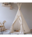 Boho tipi tent met kwastjes in ecru – gezellige speeltent voor kinderen