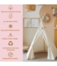Boho tipi tent met pompoms in ecru – knusse speeltent voor kinderen