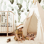 Boho tipi tent met pompoms in ecru – knusse speeltent voor kinderen