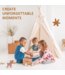 Boho tipi tent met vrolijke pompons
