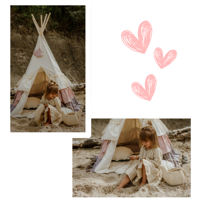 Tipi-Zelt mit verspielten Fransen – Powder Frills | Gemütliche Spiel- und Kuschelecke