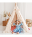 Boho tipi tent met zachte tule – 100% ongebleekt katoen