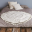 Tapis de jeu style bohème avec pompons en écru – doux, élégant et parfait pour la chambre de bébé