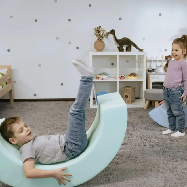 Soft play foam blokken set in zachte pastel regenboogkleuren voor kinderen