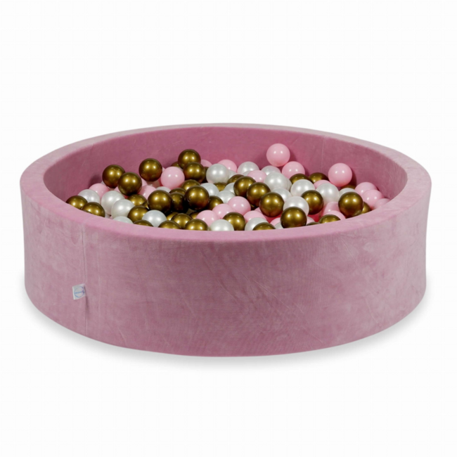 Roze ballenbak 110x30 cm met 400 ballen – comfortabel speelplezier voor de kleintjes