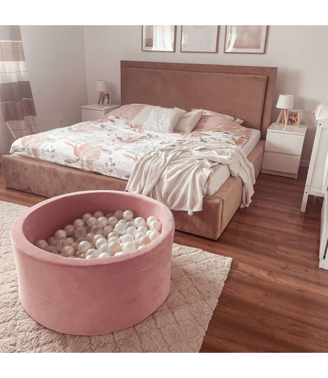 Donkerroze ballenbak 90 x 40 cm met anti-allergisch schuim en wasbare hoes