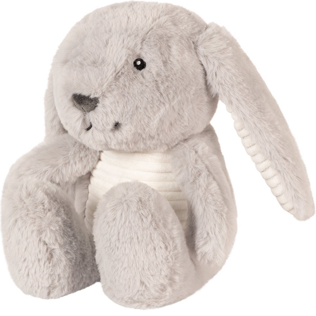 Grey cuddle rabbit Milo with heartbeat function for babies