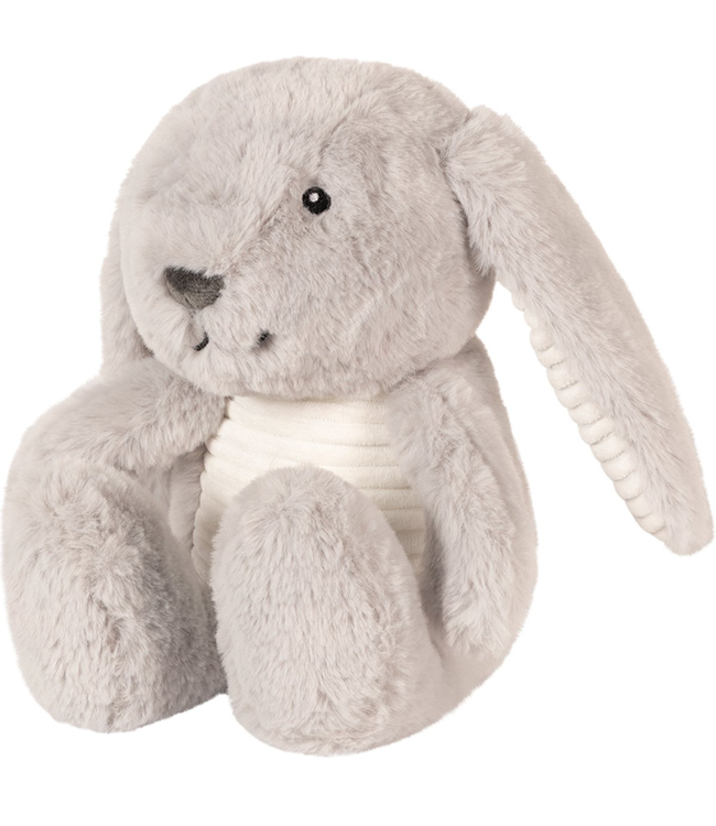 Grijs knuffelkonijn Milo met hartslagfunctie voor baby’s