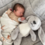 Lapin en peluche gris Milo avec fonction battement de cœur pour bébés