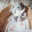 Grey cuddle rabbit Milo with heartbeat function for babies