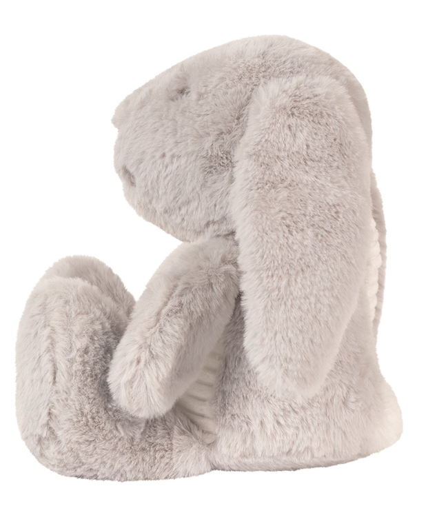 Grijs knuffelkonijn Milo met hartslagfunctie voor baby’s