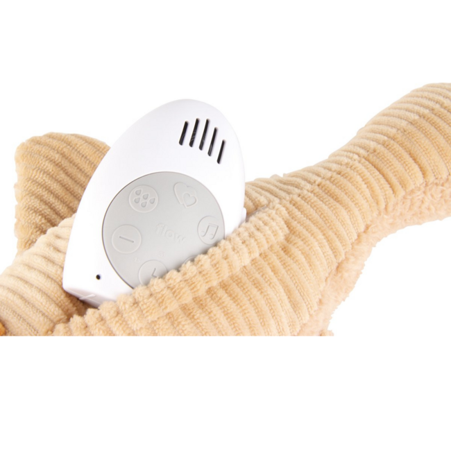 Oie en peluche beige Liva avec fonction battement de cœur pour bébés