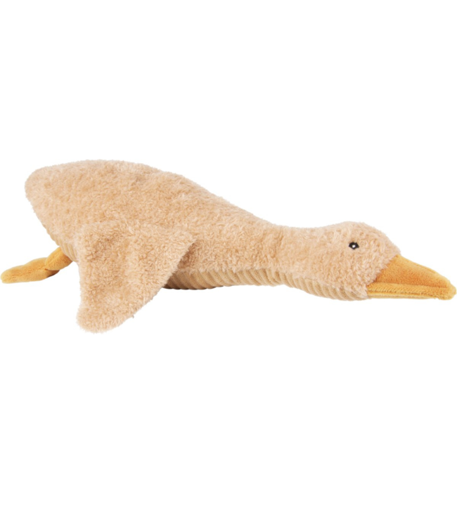 Beige knuffelgans Liva met hartslagfunctie voor baby's