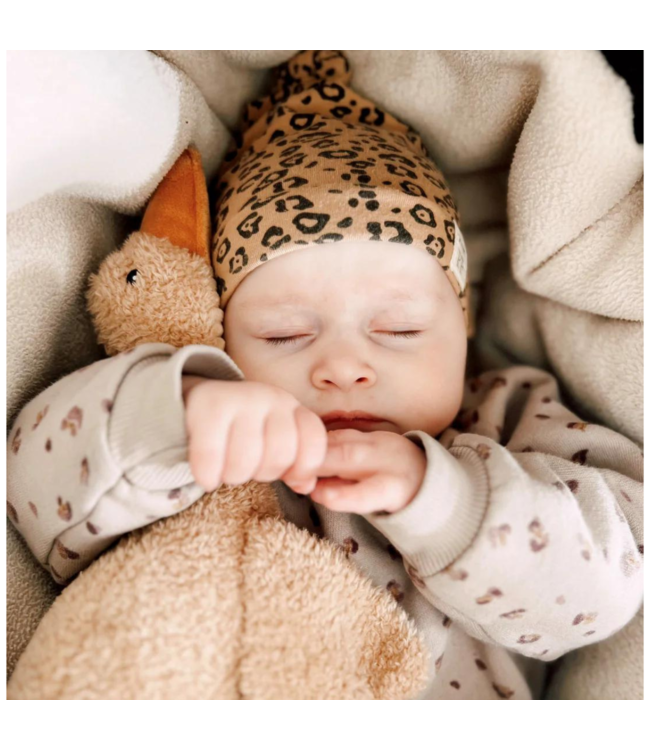 Beige knuffelgans Liva met hartslagfunctie voor baby's