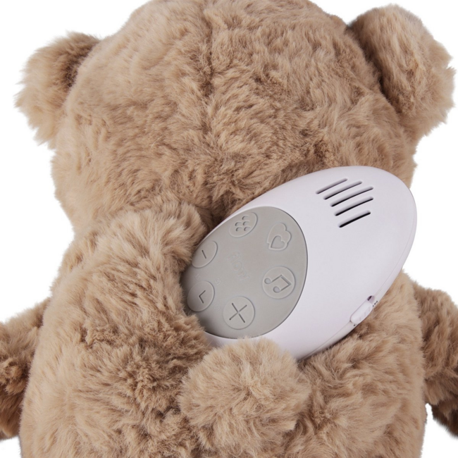 Bruine knuffelbeer Lou met hartslagfunctie voor baby's