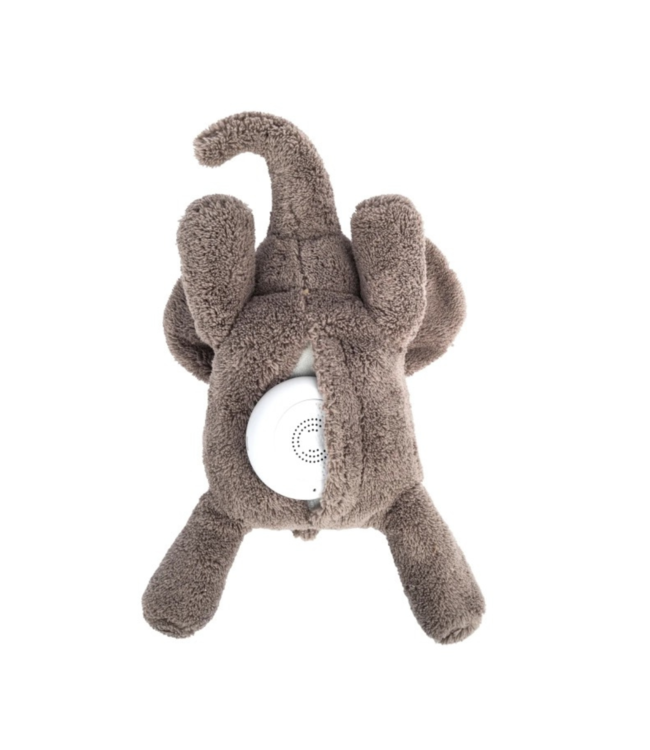 Grijze knuffelolifant George met hartslagfunctie voor baby's