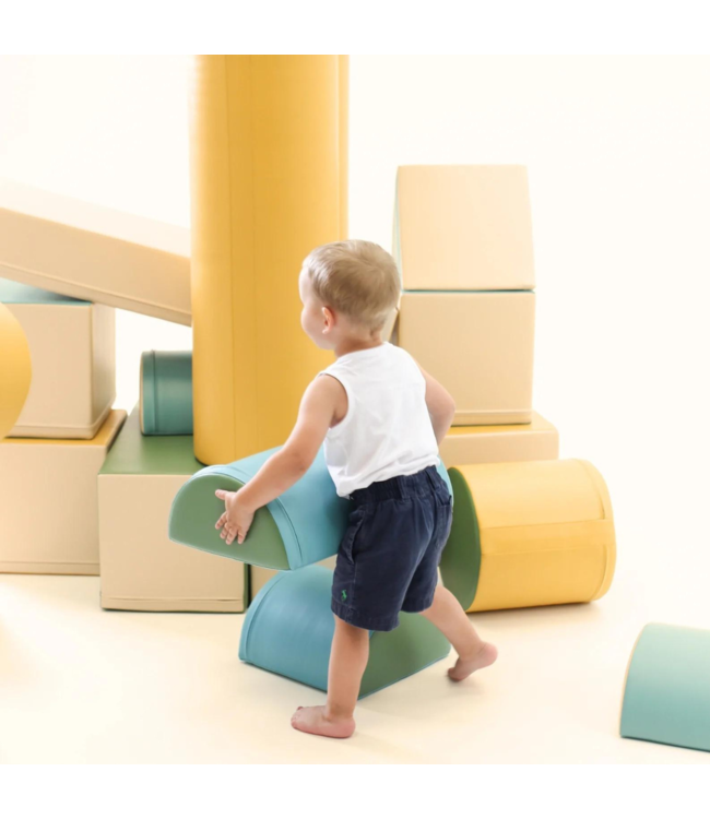 Foamblokken speelkasteel – pastel turquoise set voor school & opvang