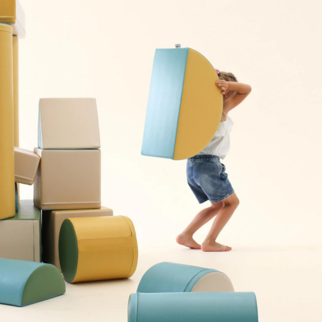 Foamblokken speelkasteel – pastel turquoise set voor school & opvang