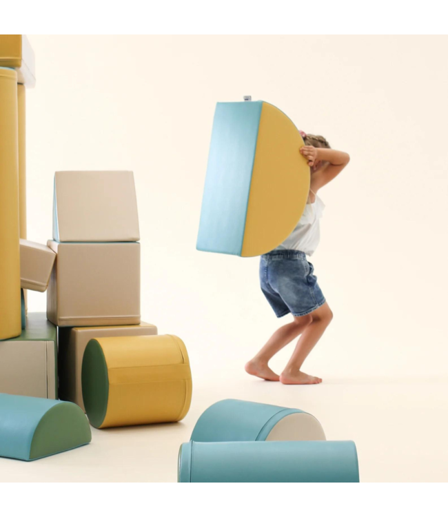 Foamblokken speelkasteel – pastel turquoise set voor school & opvang