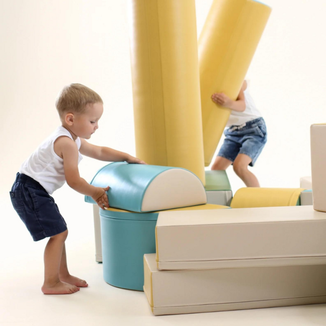 Foamblokken speelkasteel – pastel turquoise set voor school & opvang