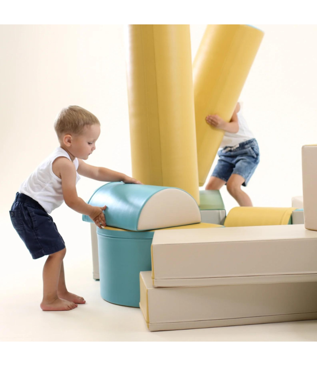 Foamblokken speelkasteel – pastel turquoise set voor school & opvang