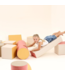 Foamblokken speelkasteel – zacht pastelroze design voor school & opvang