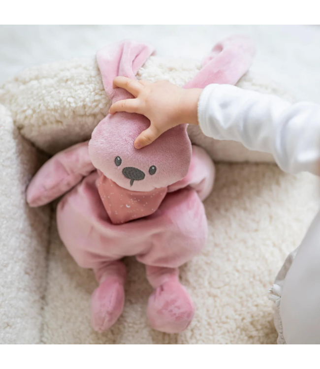 Knuffel konijn | Glow in the dark bandana | Roze