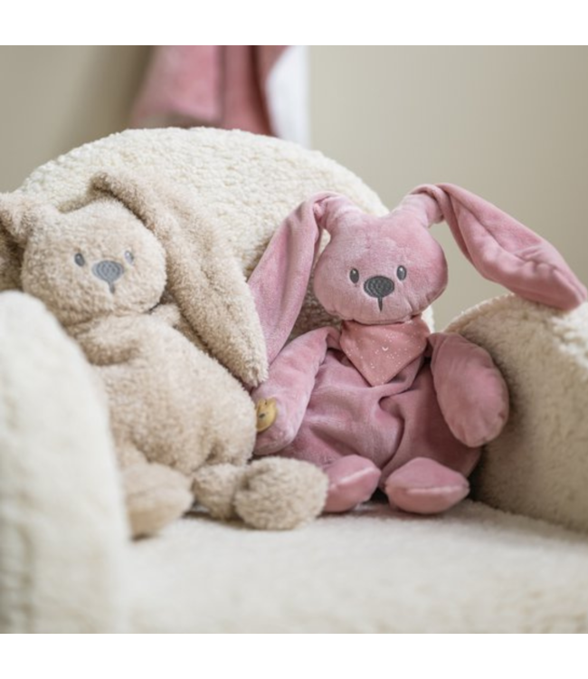 Knuffel konijn | Glow in the dark bandana | Roze