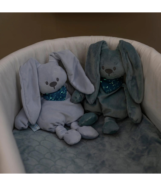 Knuffel konijn | Glow in the dark bandana | Pastel blauw