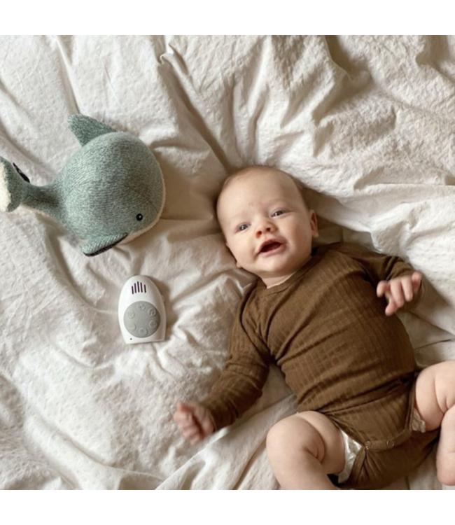 Groene knuffelwalvis Moby met hartslagfunctie voor baby’s