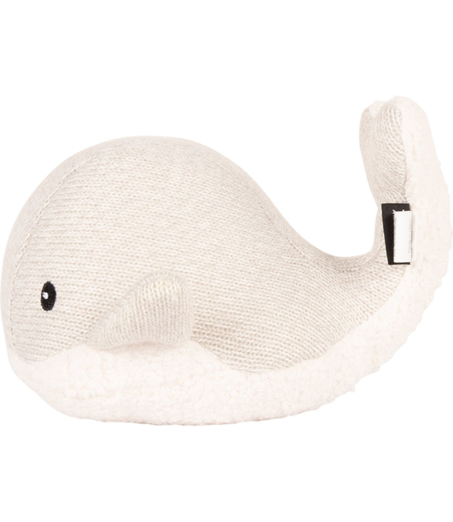 Grijze knuffel met hartslag walvis Moby voor baby’s