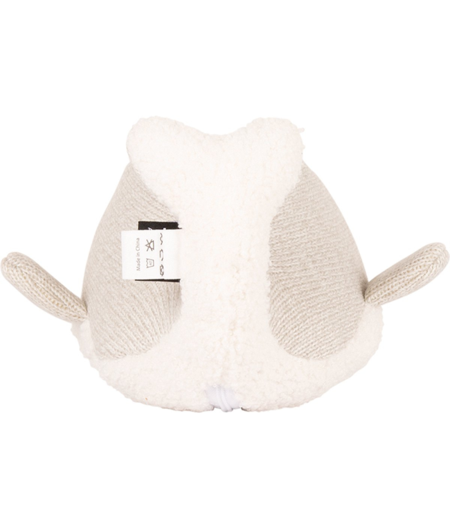 Grijze knuffel met hartslag walvis Moby voor baby’s