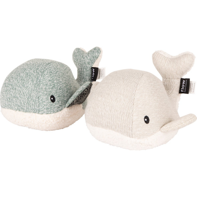 Grey cuddle whale Moby with heartbeat function for babies