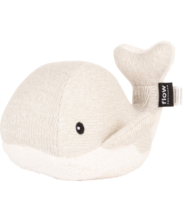 Grijze knuffel met hartslag walvis Moby voor baby’s