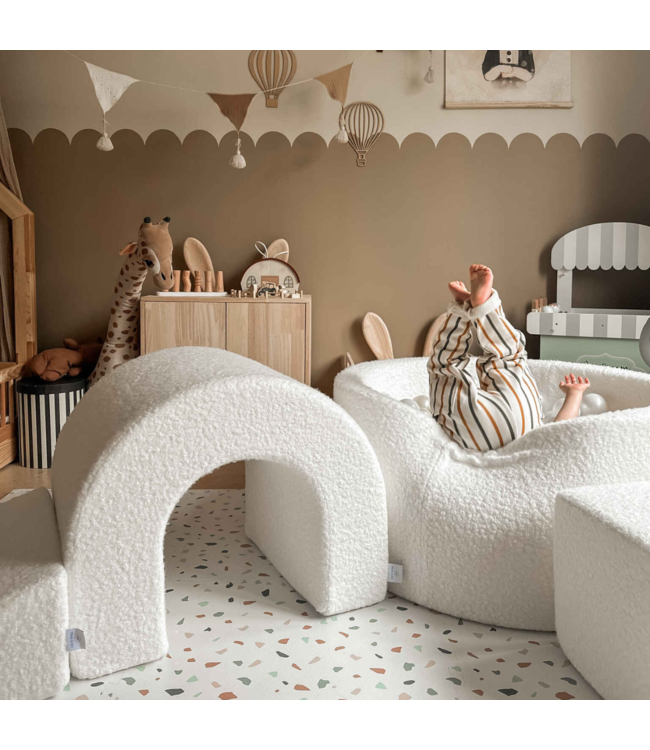 XXL foam speelset met ballenbak in grijze velvet